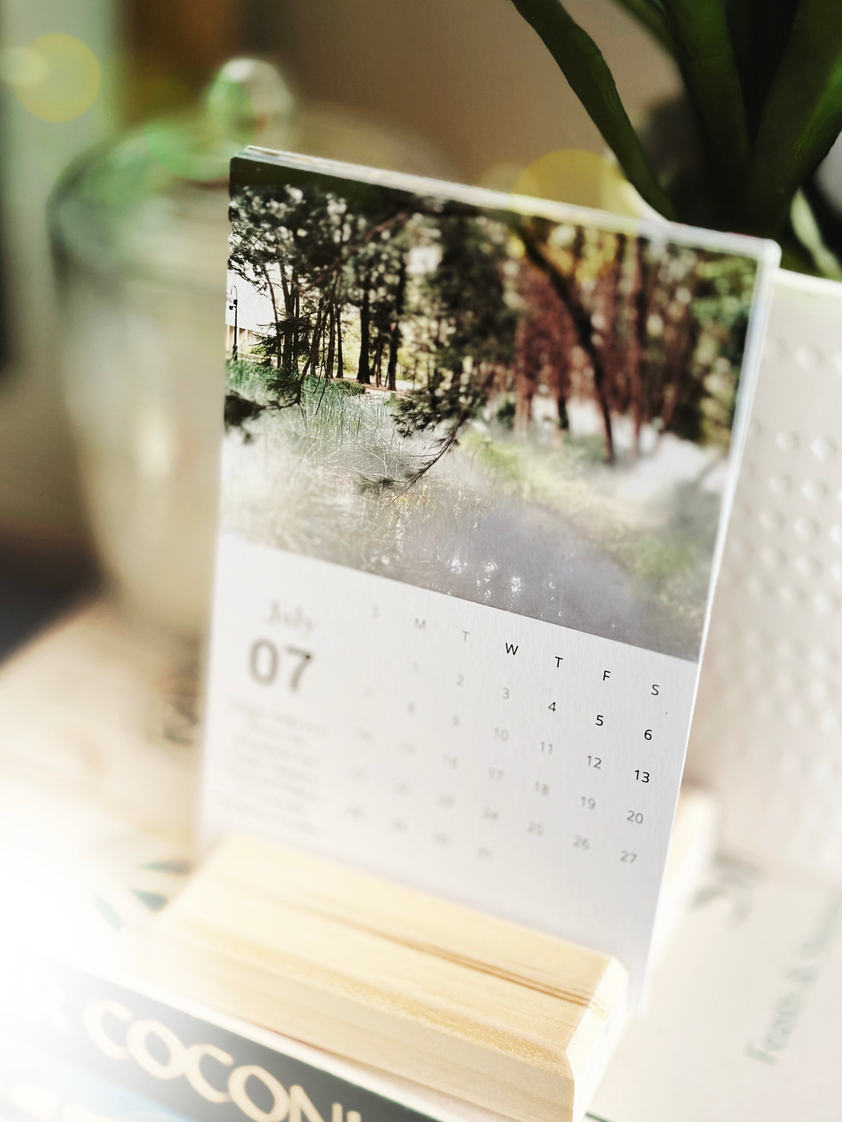 2024 in Canberra - Calendar Cards with Natural Wood Desk Stand