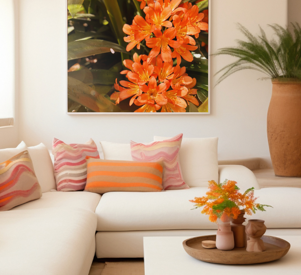 Bush Lily - Clivia Flower Orange Botanical Fine Art Photography Print