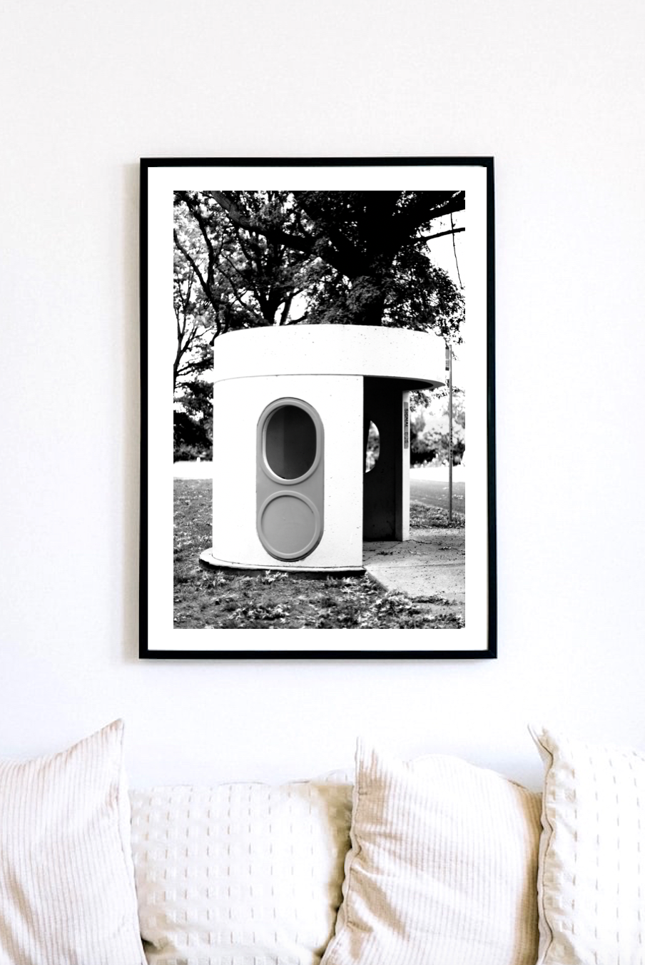 Canberra Bus Shelter •  Black and White Photography Print Artwork