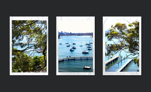 Murray Rose Pool - Sydney Harbour -  Set of 3 Prints -  Redleaf Pool -  Double Bay -  Seven Shillings Beach